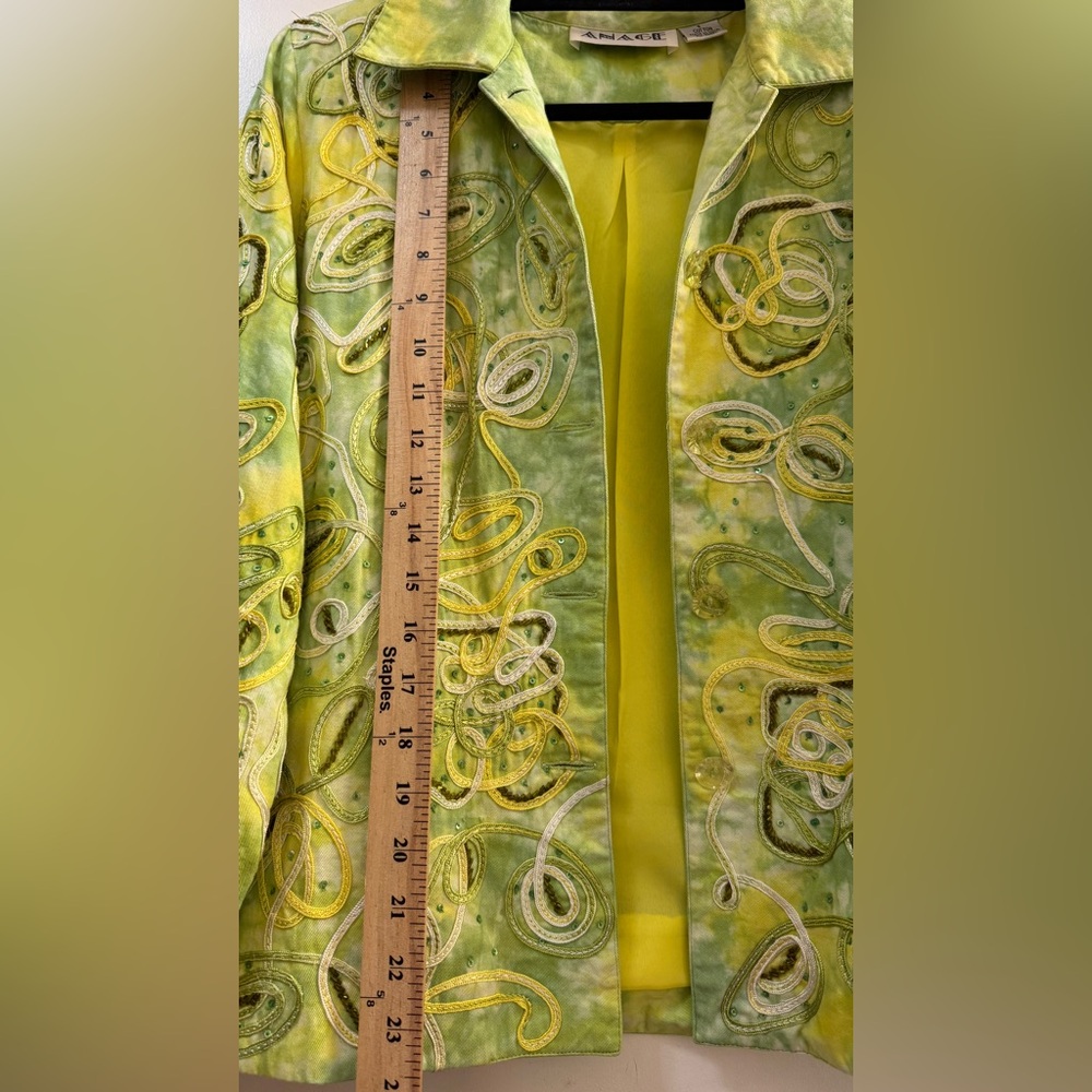 ANAGE Vintage Art To Wear Tie Dye Beaded Jacket S - Picture 7 of 12